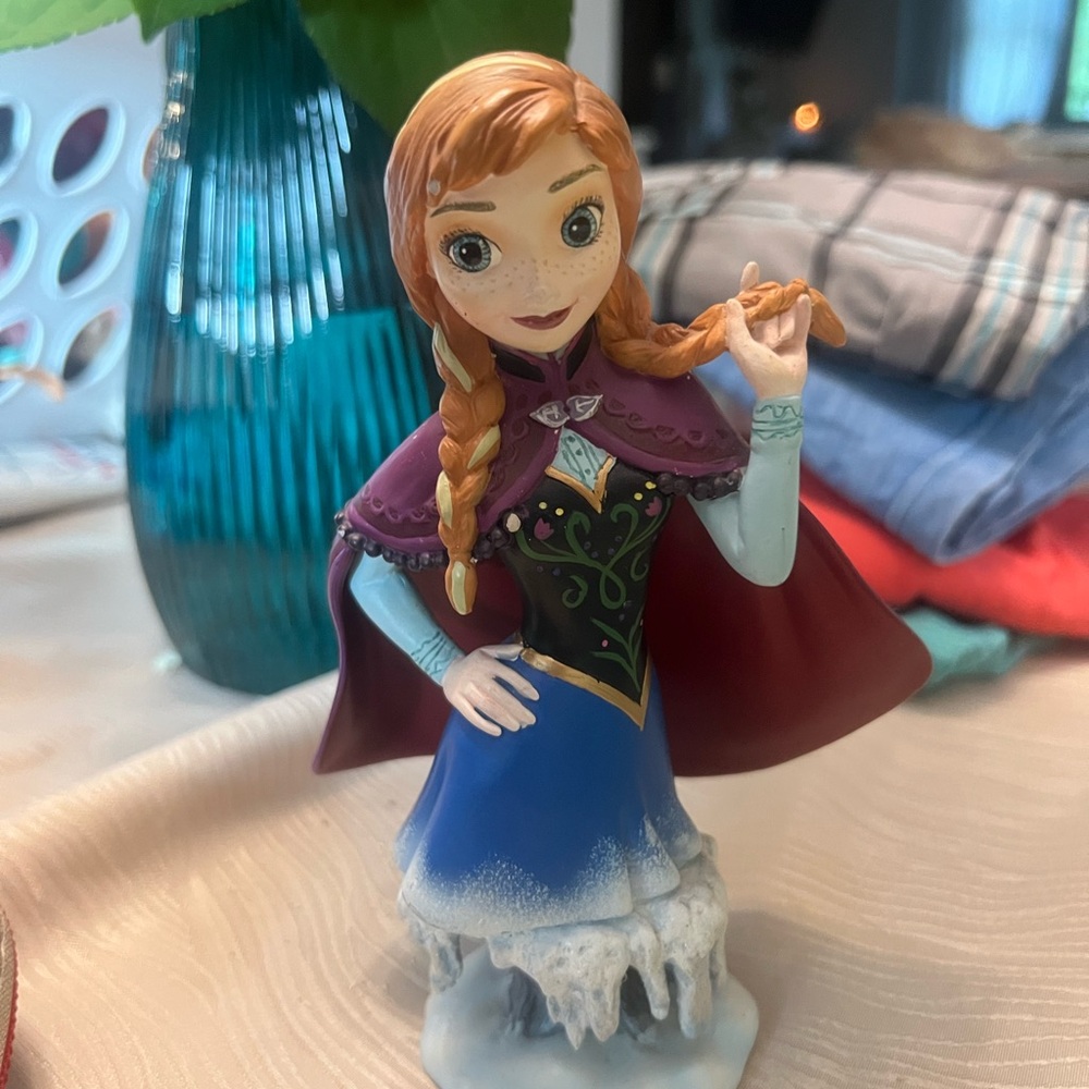 Disney Anna ceramic figure with Purple Cape and Blue Dress